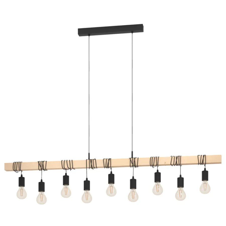 Eglo Loftlamper*Townshend langbordspendel sort/brun 150 cm