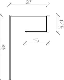 Fibercement*Endekant dobbelt til facadebeklædning hvid