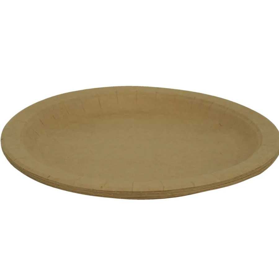Husholdningsartikler|Campingudstyr*Engangstallerken i papir Ø23 cm 10 stk.