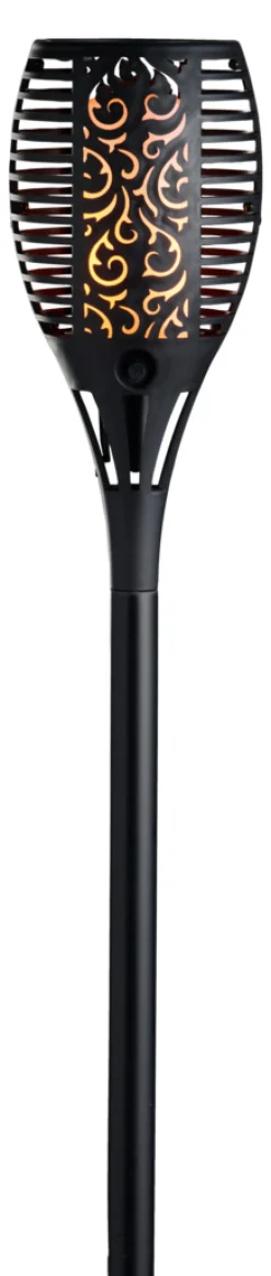Garden® Sæsonafslutning|Solcellelamper*Fakkel med solceller Ø12 x H78 cm - Sort