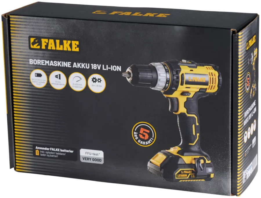 Falke® Bore- & Skruemaskiner*skrue-/boremaskine akku 18 V 2,0 Ah