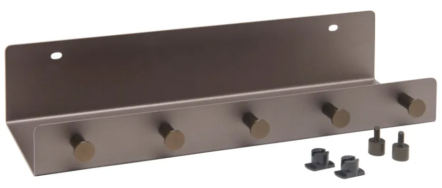 FibroTech Akustikpaneler & Tilbehør*hylde m/kroge 32 x 10,2 cm - stål Bruneret