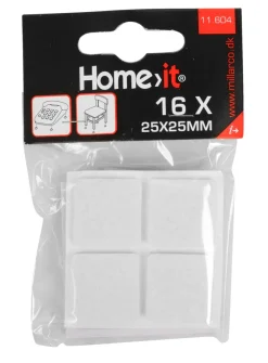 HOME it Filtpuder*Filtpuder selvklæbende 25 x 25 mm hvid - 16 stk.