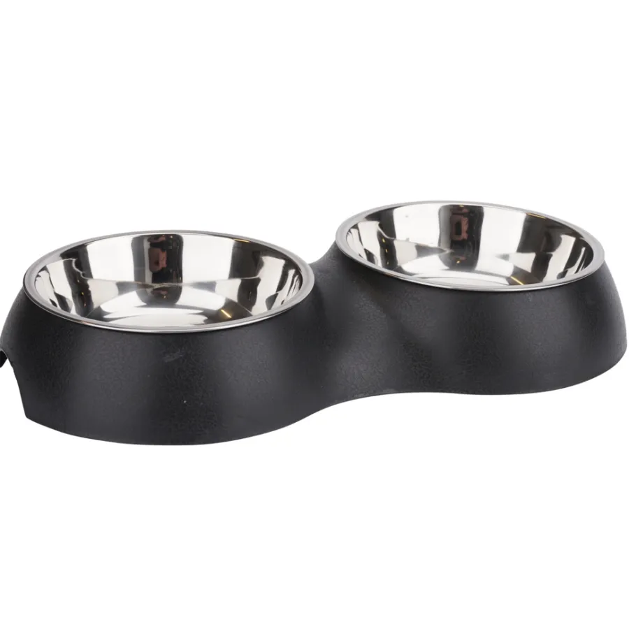 PetZone Hunde- Og Katteartikler*Foderskål dobbelt 33 x 17,5 cm -
