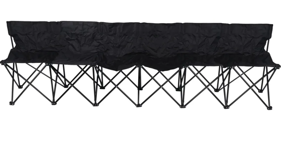 Sunlife® Telte & Campingmøbler|Havebænke*Foldbar bænk Skopje 6 personer - Sort