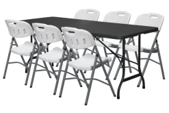 Telte & Campingmøbler|Haveborde*Foldebord metal/plast 180 x 75 cm Sort