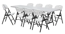 Haveborde*Foldebord stål/plast 240 x 70 cm hvid