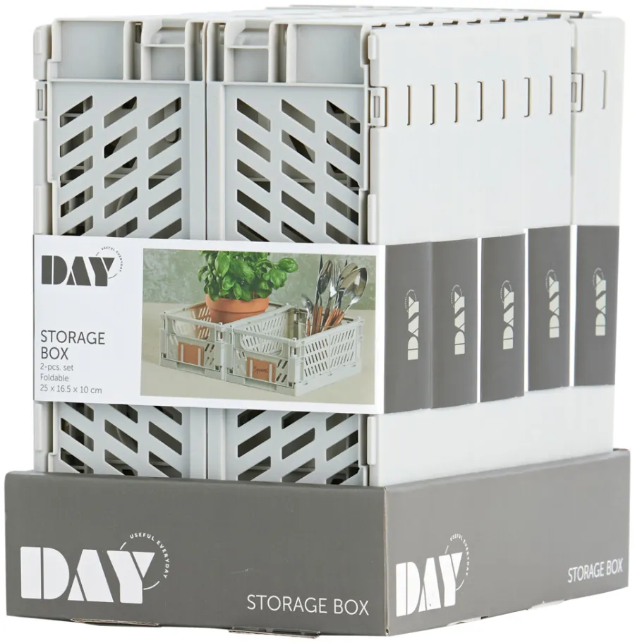 DAY Opbevaringskasser*Foldekasse 3,3 liter 2-pk. - Hvid