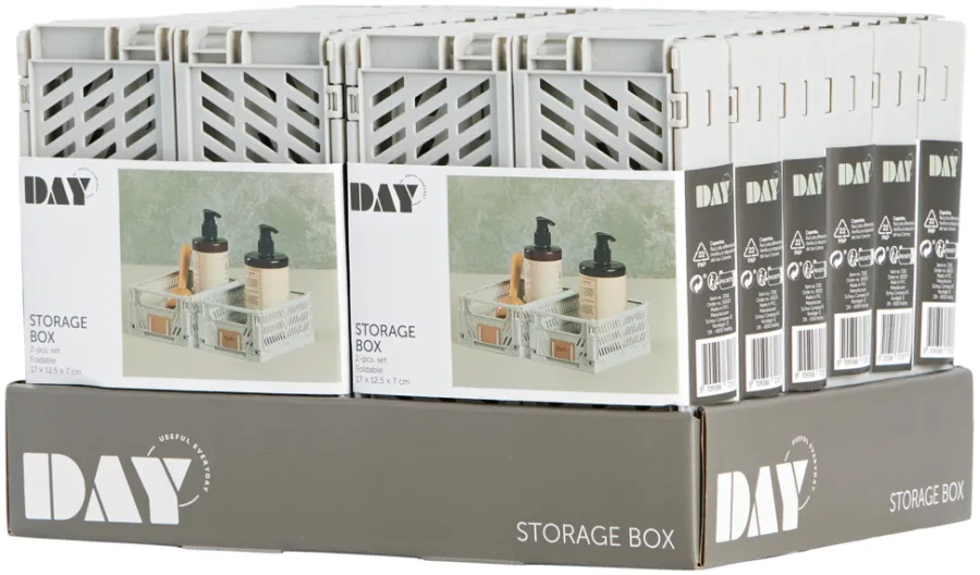 DAY Opbevaringskasser*Foldekasse 1,2 liter 2-pk. - Hvid