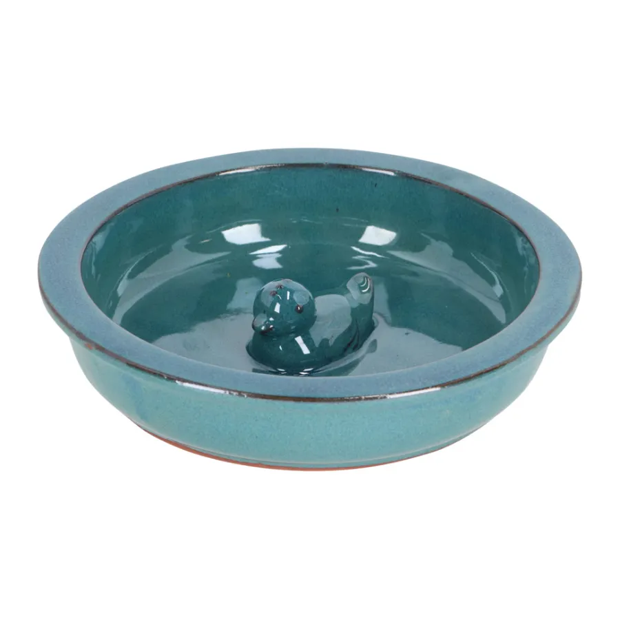 Gardenlife Bird Fuglefrø & Fuglehuse*Fuglebad keramik Ø27 x 5,8 cm Blå