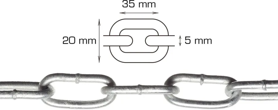 HOME it Kæder & Wirer*Galvaniseret kæde langleddet Ø5 mm x 2 meter