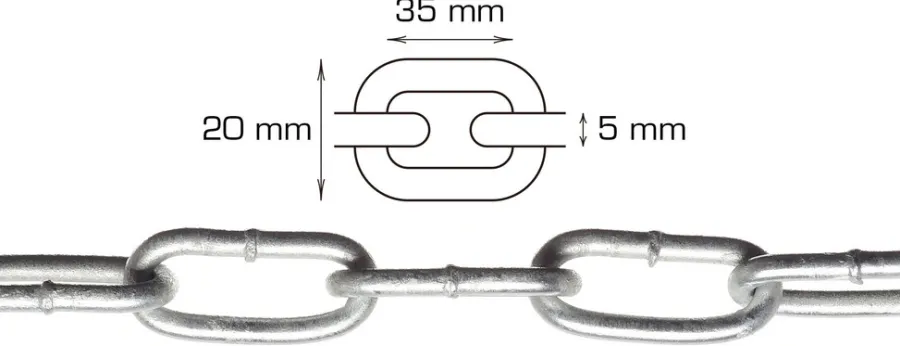 HOME it Kæder & Wirer*Galvaniseret kæde langleddet Ø5 mm x 5 meter