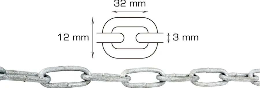 HOME it Kæder & Wirer*Galvaniseret kæde langleddet Ø3 mm x 2 meter