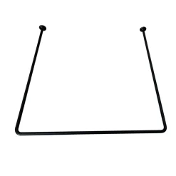 GEYSER® Badeforhæng*forhængsstang U-form 90 x 90 x 90 cm sort