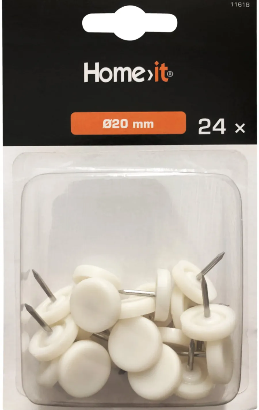 HOME it Filtpuder*Glidesøm Ø20 mm hvid plast - 24 stk.