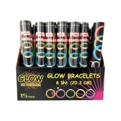 Pynt & Festudstyr*Glow in the dark armbånd 15 stk.