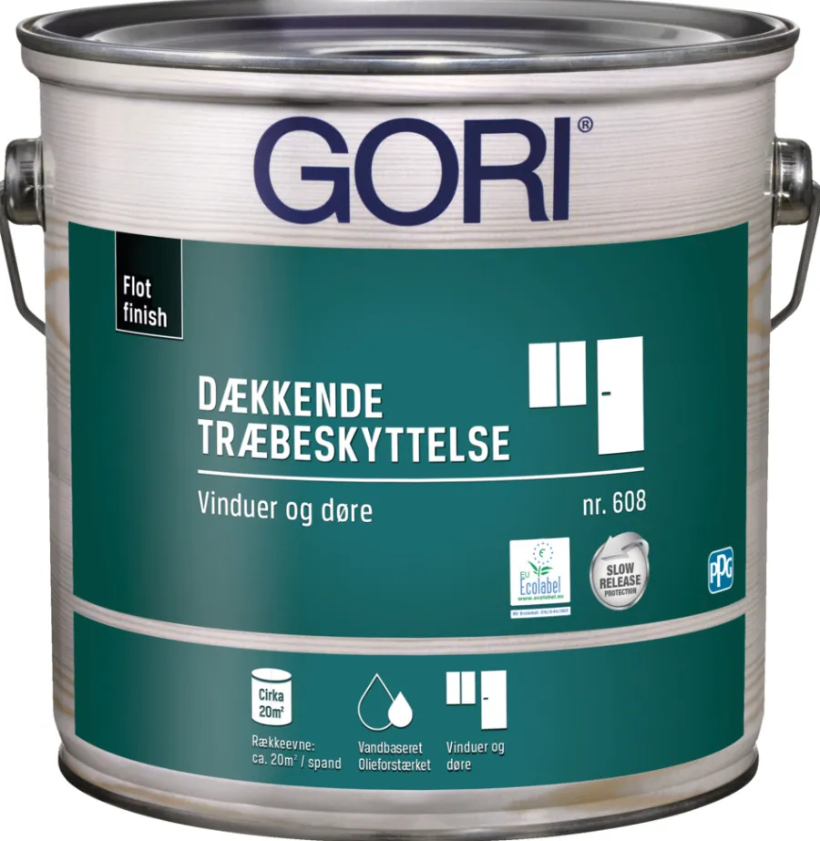 GORI Vinduesmaling*608 dækkende træbeskyttelse ren hvid 2,5 liter Ren hvid (RAL 9010)
