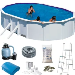 Swim & Fun Pools*Gre poolpakke oval 20893 liter - Hvid