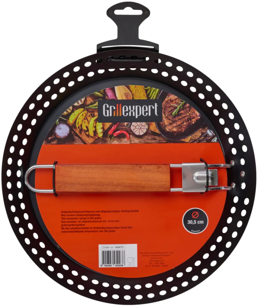 Grillexpert® Grilltilbehør*Grillpande 30,5 cm m/aftageligt håndtag -