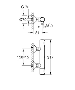 Grohe Blandingsbatterier Til Bad Og Brus*Precision Flow termostatbatteri til brus sort Mat sort