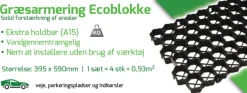 Bedafgrænsning & Minihegn*Græsarmering ecoblokke 395 x 590 mm