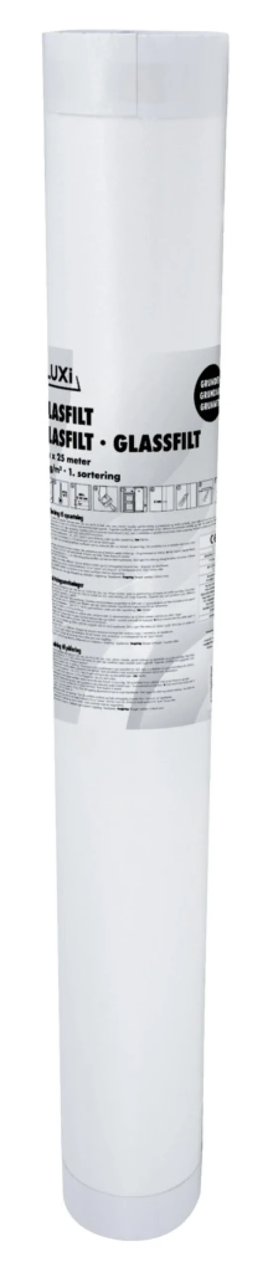 LUXI® Glasvæv & -Filt*Grundet glasfilt 1 x 25 meter -