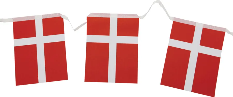 Pynt & Festudstyr*Guirlande m/8 stk. flag papir