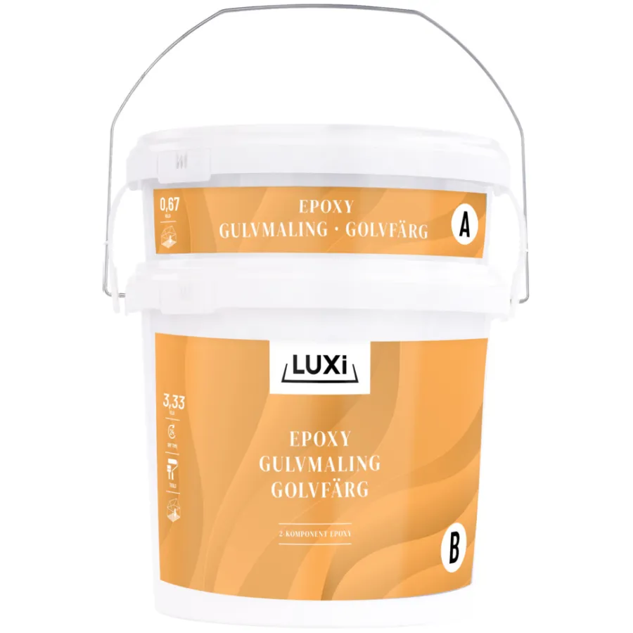 LUXI® Gulvmaling*Gulvmaling 2K epoxy 4 kg - Lysgrå