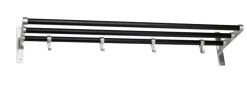 Habo Knager & Knagerækker|Hylder*Elegant hattehylde 60 x 18,5 x 27 cm alu/sort