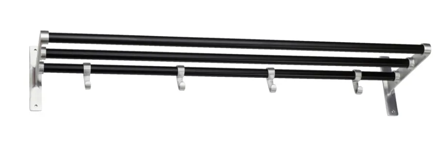 Habo Knager & Knagerækker|Hylder*Elegant hattehylde 60 x 18,5 x 27 cm alu/sort