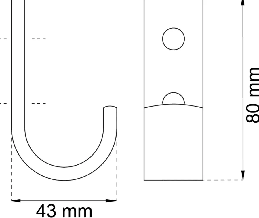 Habo Knager & Knagerækker*frakkekrog 80 mm Sort