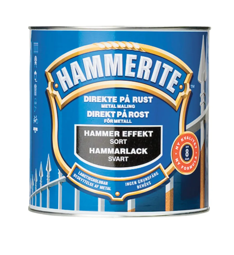Hammerite Metalmaling Udendørs|Træ- & Metalmaling*metalmaling hammereffekt 750 ml Sort