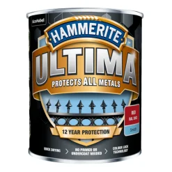 Hammerite Metalmaling Udendørs|Træ- & Metalmaling*Ultima metalmaling 750 ml Rød