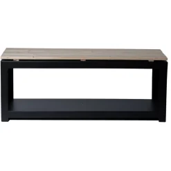 Bålfad & Tilbehør|Havebænke*Havebænk med brændedepot 118 x 29,5 x 48 cm Sort/natur