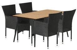 Sunlife® Sæsonafslutning|Haveborde*Havebord Beijing sort/teak 148 x 85 cm - Teak/sort