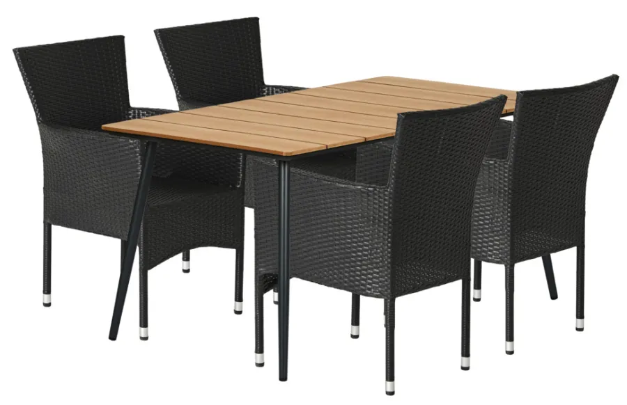Sunlife® Sæsonafslutning|Haveborde*Havebord Beijing sort/teak 148 x 85 cm - Teak/sort