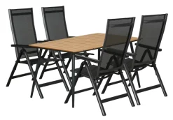 Sunlife® Sæsonafslutning|Haveborde*Havebord Beijing sort/teak 148 x 85 cm - Teak/sort