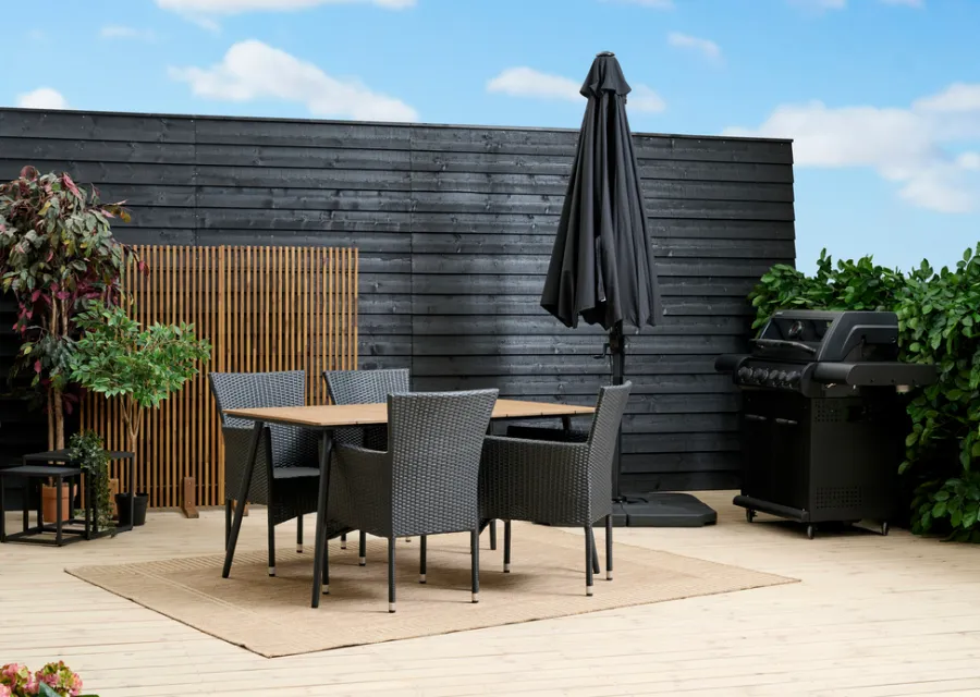 Sunlife® Sæsonafslutning|Haveborde*Havebord Beijing sort/teak 148 x 85 cm - Teak/sort