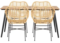 Sunlife® Sæsonafslutning|Haveborde*Havebord Beijing sort/teak 148 x 85 cm - Teak/sort