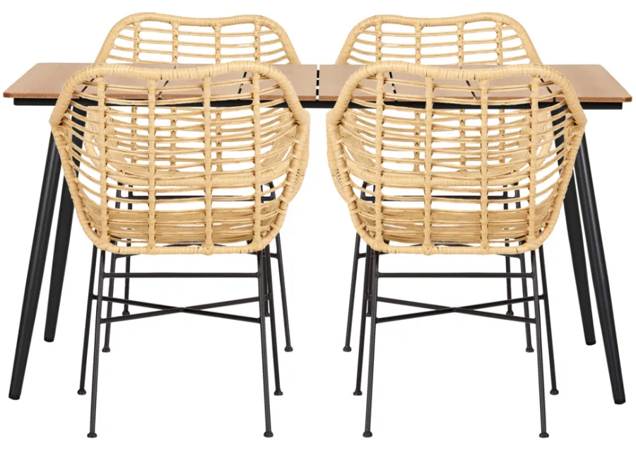 Sunlife® Sæsonafslutning|Haveborde*Havebord Beijing sort/teak 148 x 85 cm - Teak/sort