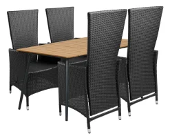 Sunlife® Sæsonafslutning|Haveborde*Havebord Beijing sort/teak 148 x 85 cm - Teak/sort