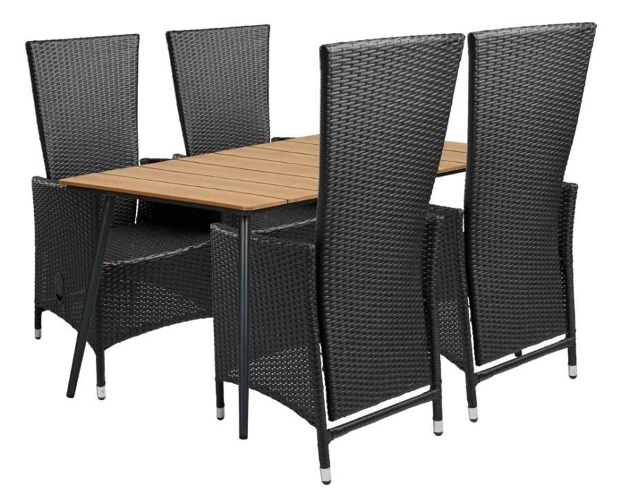 Sunlife® Sæsonafslutning|Haveborde*Havebord Beijing sort/teak 148 x 85 cm - Teak/sort
