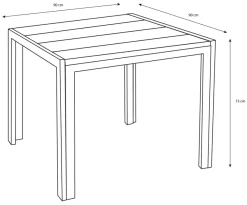 Sunlife® Sæsonafslutning|Haveborde*Havebord Havanna 90x90 cm i aluminium og nonwood -