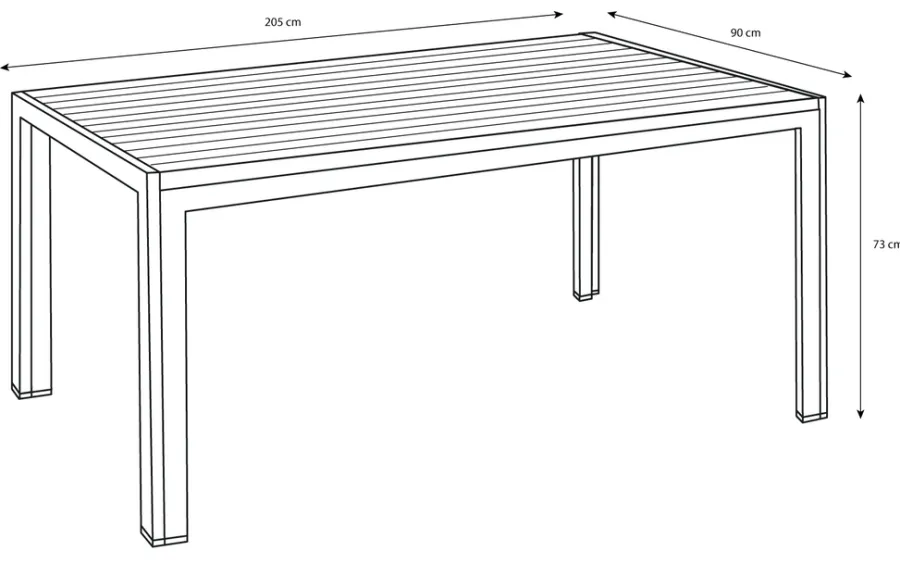 Sunlife® Sæsonafslutning|Haveborde*Havebord Havanna 205 x 90 cm i aluminium og nonwood -