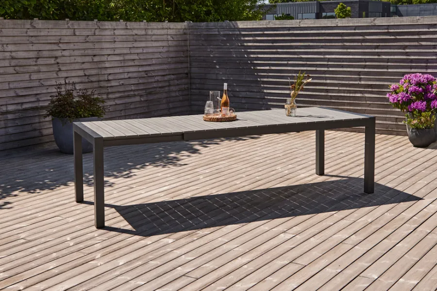 Outfit Haveborde*Havebord 205/275 x 100 cm alu/nonwood - Sort/grey oak
