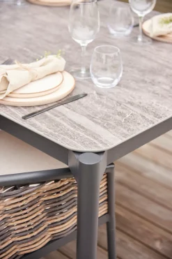 Haveborde*Havebord 205 x 104 cm i Grey Stone Look Sort