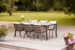 Haveborde*Havebord 205 x 104 cm i Grey Stone Look Sort