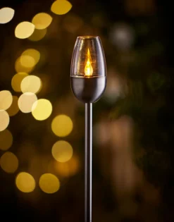 Garden® Sæsonafslutning|Solcellelamper*Havefakler med solceller 38 cm 4-pk. - Metal