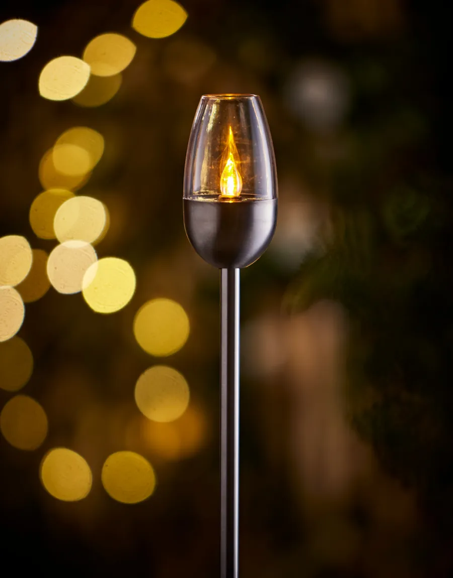 Garden® Sæsonafslutning|Solcellelamper*Havefakler med solceller 38 cm 4-pk. - Metal