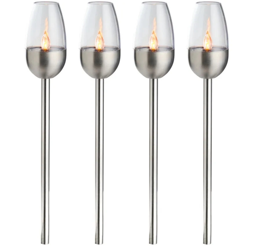 Garden® Sæsonafslutning|Solcellelamper*Havefakler med solceller 38 cm 4-pk. - Metal